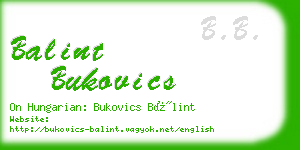 balint bukovics business card